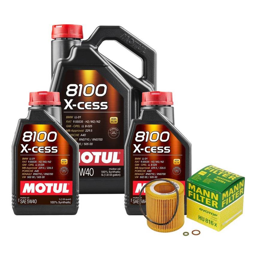 BMW Engine Oil Change Kit - Motul 11427953129 (5W40) (X-CESS 8100)